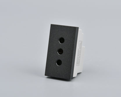 Modulo Tomacorriente Met 10A 250v  Plateado/Negro