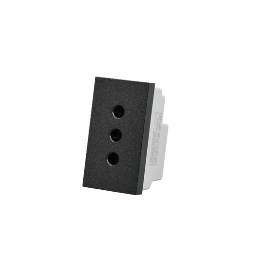 Modulo Tomacorriente Met 10A 250v  Plateado/Negro