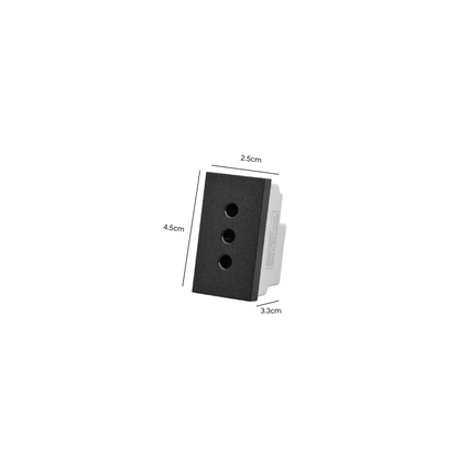 Modulo Tomacorriente Met 10A 250v  Plateado/Negro