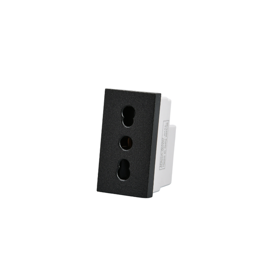 Modulo Tomacorriente Met 16A 250v Plateado/Negro