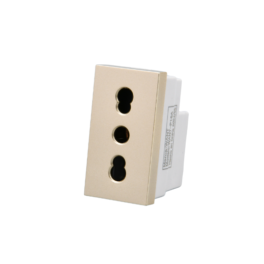 Modulo Tomacorriente Met 16A 250v Dorado