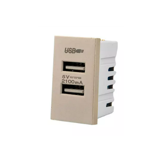 Modulo Doble Usb Met 250v Dorado