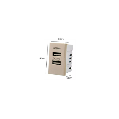 Modulo Doble Usb Met 250v Dorado