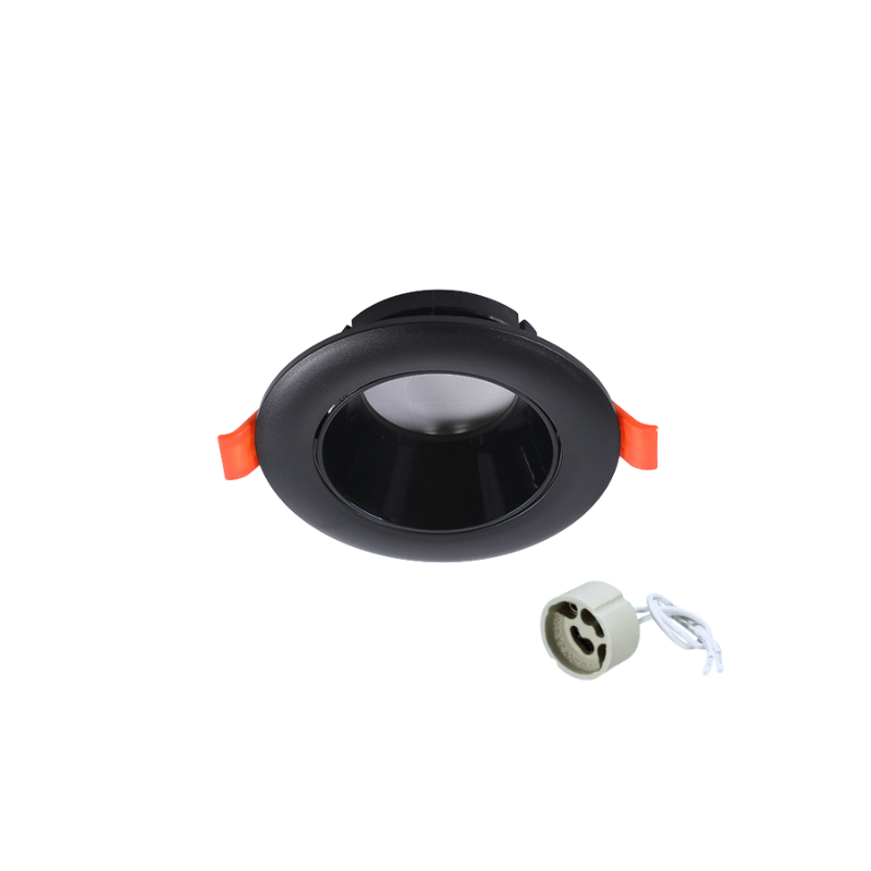 Foco Embutido Slim Negro Porta Gu10