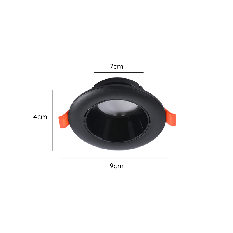 Foco Embutido Slim Negro Porta Gu10