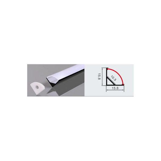 Perfil 2 metros 601 Esquinero Color Negro 0.45mm Pack 10 unidades
