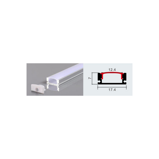 Perfil 2 metros 509 Sobrepuesto Color Aluminio 0.5mm Pack 10 unidades