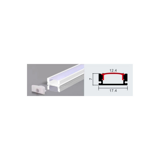 Perfil 2 metros 509 Sobrepuesto Color Blanco 0.5mm Pack 10 unidades