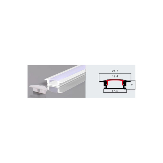 Perfil 2 metros 508 Embutido Color Blanco 0.5mm Pack 10 unidades