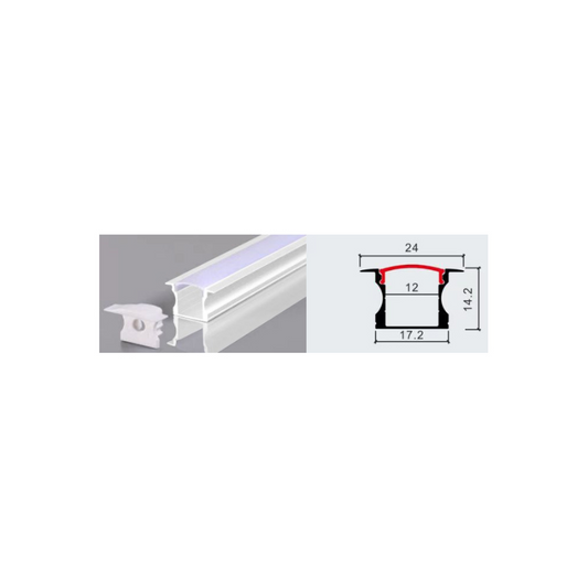 Perfil 2 metros 1714 Embutido Alto Color Blanco 0.6mm Pack 10 unidades