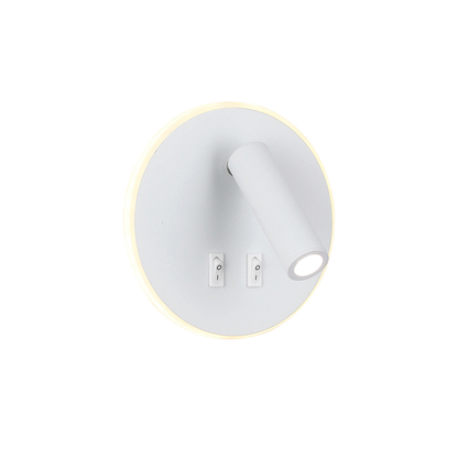 Aplique Led Dirigible Redondo Blanco Luz Calida 3W+8W