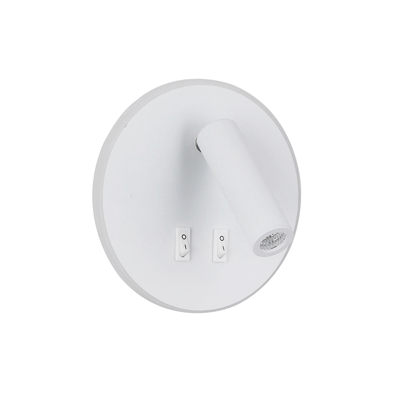 Aplique Led Dirigible Redondo Blanco Luz Calida 3W+8W