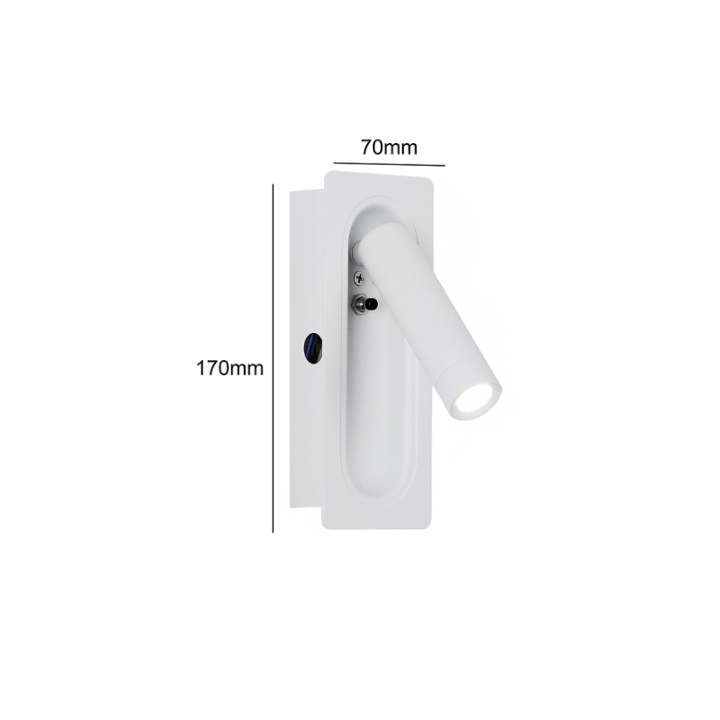 Aplique Led Dirigible Rectangular Blanco Luz Calida 3W
