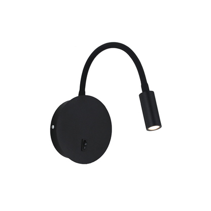 Aplique Led Dirigible Redondo Negro Luz Calida 3W