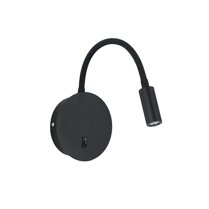 Aplique Led Dirigible Redondo Negro Luz Calida 3W