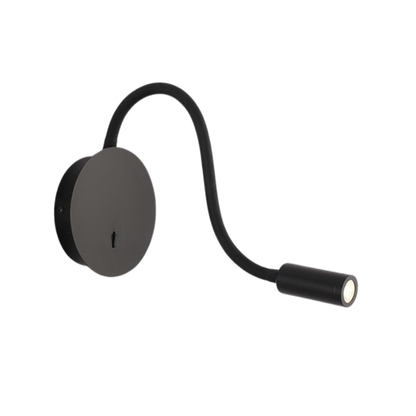 Aplique Led Dirigible Redondo Negro Luz Calida 3W