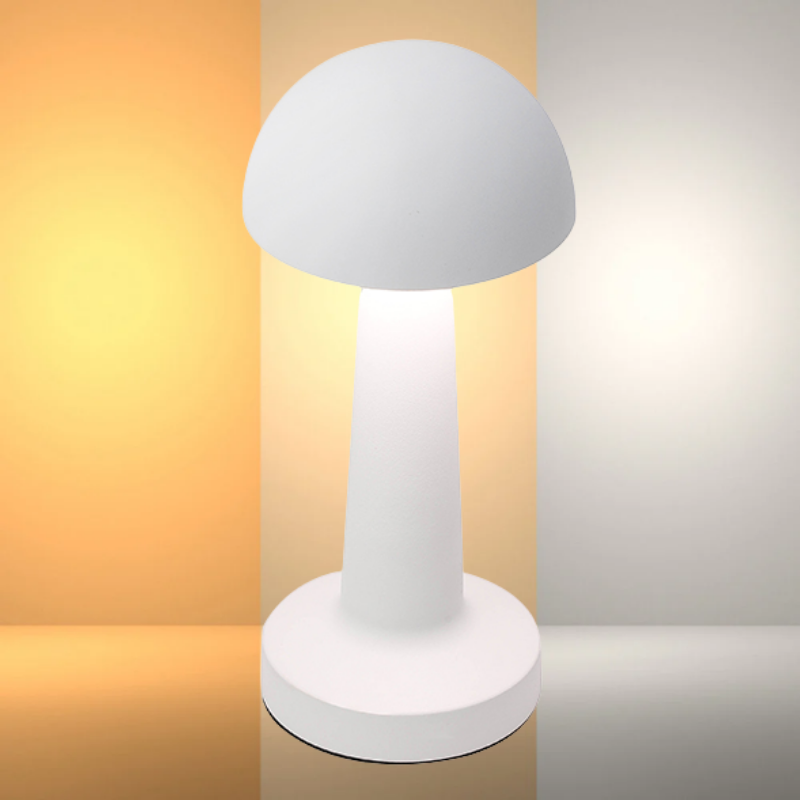 Lampara Led Blanca Modelo Hongo Tactil Recargable con Usb