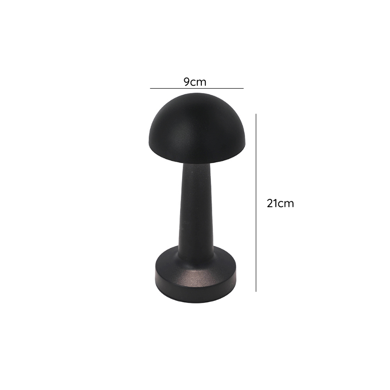 Lampara Led Negra Modelo Hongo Tactil Recargable con Usb