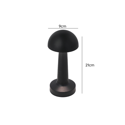 Lampara Led Negra Modelo Hongo Tactil Recargable con Usb