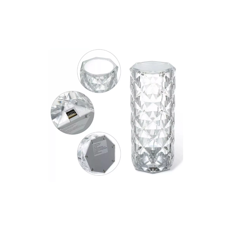 Lampara Led Cilindro Prisma Tactil Recargable Dimeable con Usb