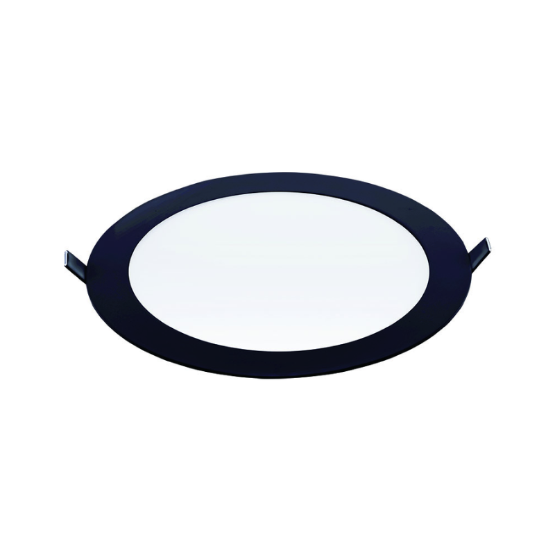 Panel led Borde Negro Embutido Redondo 24W 28cm
