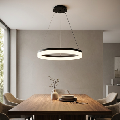 Lámpara Led Negra Aro 60cm 36W CCT Modelo Zora
