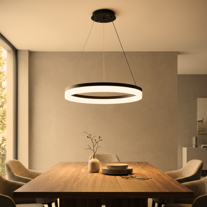 Lámpara Led Negra Aro 60cm 36W CCT Modelo Zora