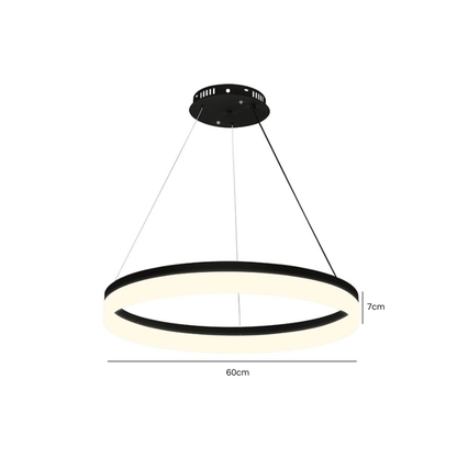 Lámpara Led Negra Aro 60cm 36W CCT Modelo Zora