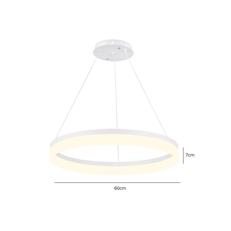 Lámpara Led Blanca Aro 60cm 36W CCT Modelo Zora