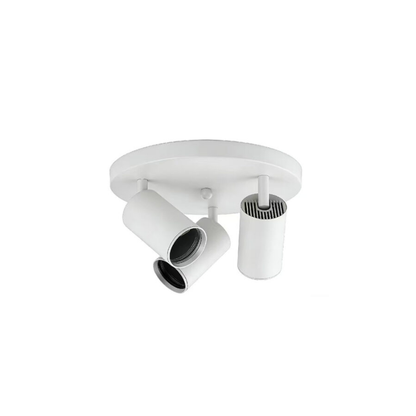 Aplique Blanco  Base Redonda Porta Ampolleta Dicroica Triple Dirigible