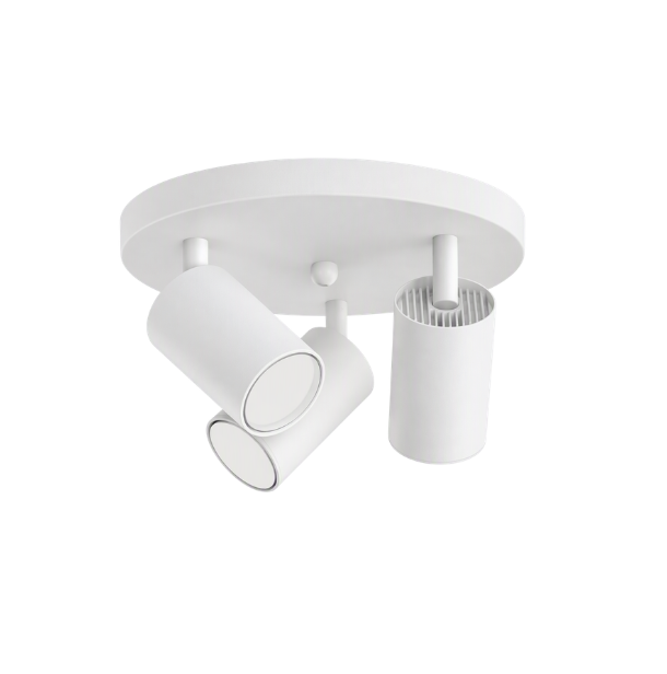 Aplique Blanco  Base Redonda Porta Ampolleta Dicroica Triple Dirigible