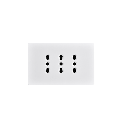 Tomacorriente Triple Puenteado 10/16A Blanco Plano SEC