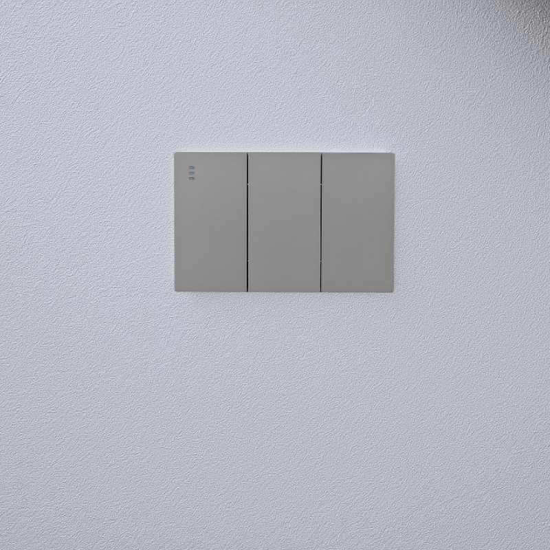 Interruptor Triple Armado Plano 9/24 16A Gris SEC