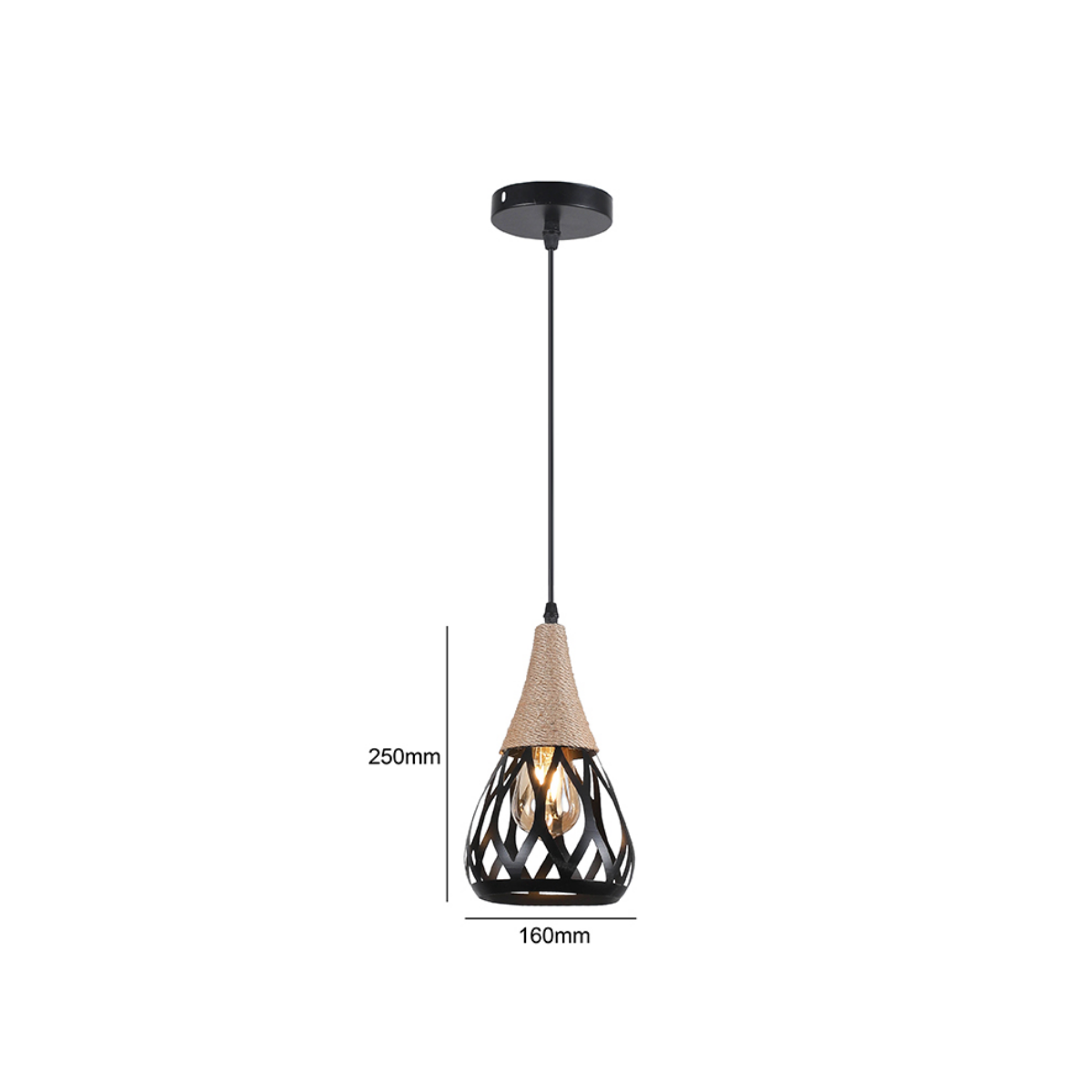 Lámpara Colgante Trenzada Porta E27 Simple Modelo Senku