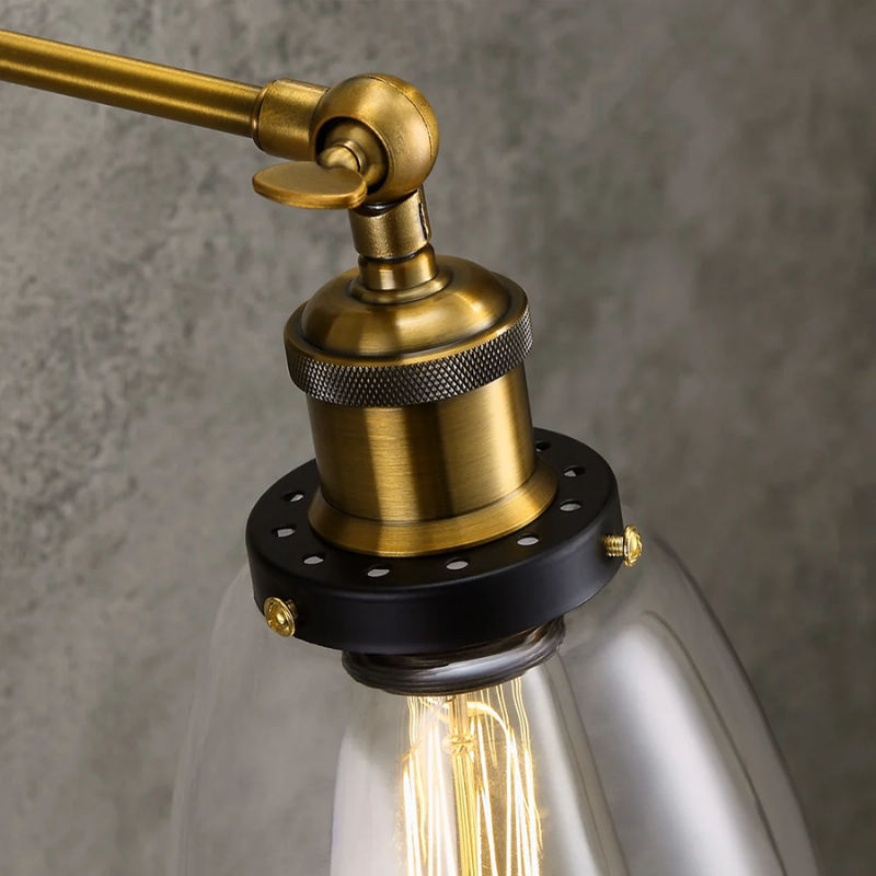 Aplique Bronce Dirigible E27 Simple Modelo Glase