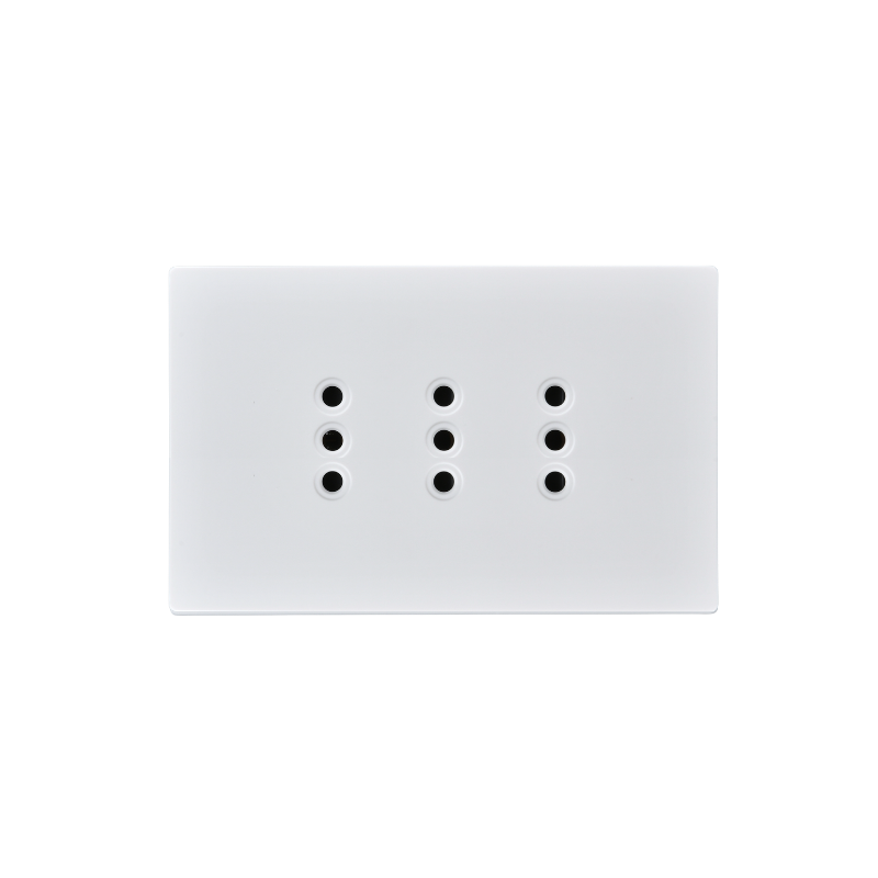 Tomacorriente Triple Puenteado 10A Blanco Plano SEC