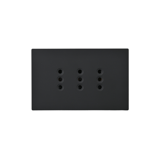 Tomacorriente Triple Puenteado 10A Negro Plano SEC
