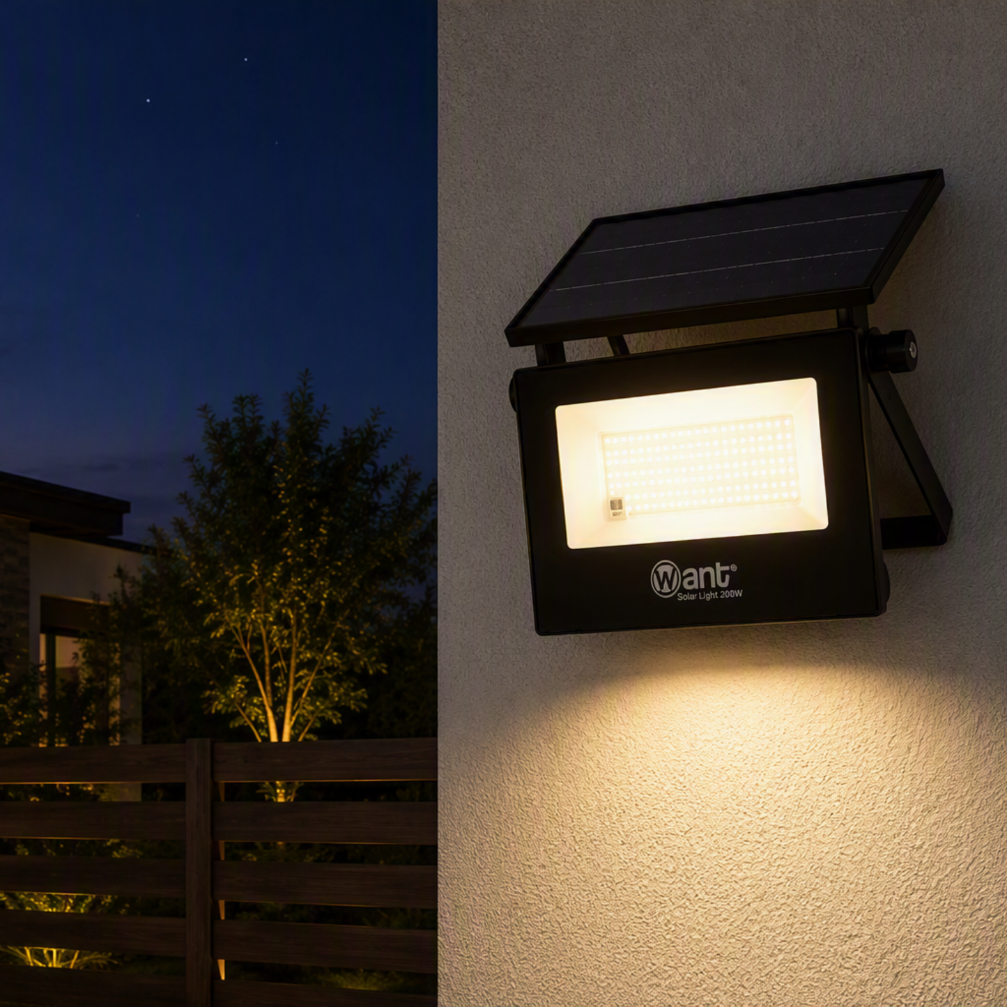Foco proyector Solar 176LED Ip67 3.5V Luz Cálida + Control remoto