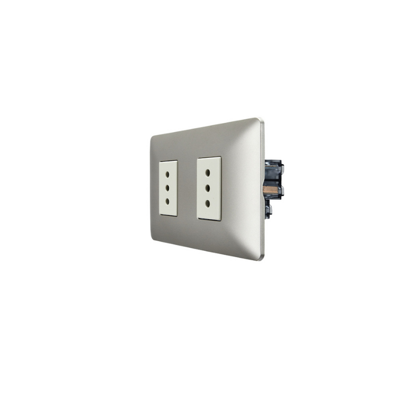 Enchufe Doble Champagne 10A 250V SEC
