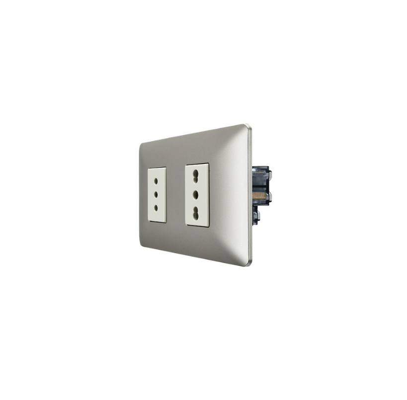 Enchufe Simple 10A + Enchufe Simple Bipaso Champagne 10/16A 250V SEC