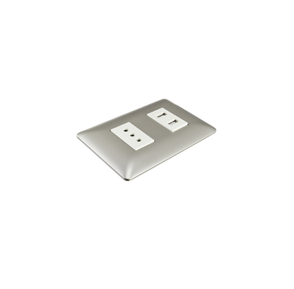 Tomarcorriente Simple 10A 250V + Toma USB Champagne