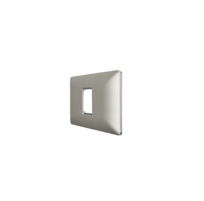 Placa Simple para modulo con Soporte Champagne