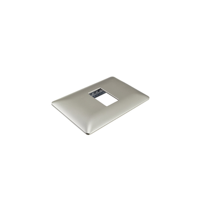 Placa Simple para modulo con Soporte Champagne