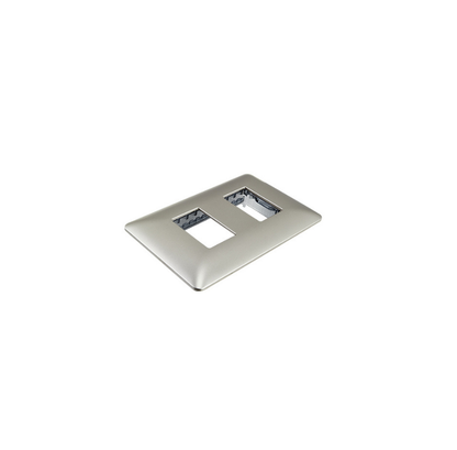 Placa Doble para modulo con Soporte Champagne
