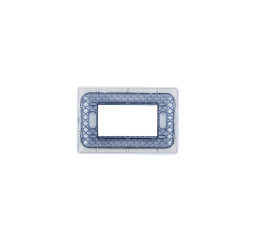 Placa Triple para modulo con Soporte Champagne
