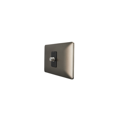 Toma Coaxial Rg6 Tv Video Armado Hembra Café