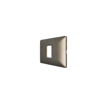 Placa Simple para modulo con Soporte Café