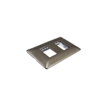 Placa Doble para modulo con Soporte Café