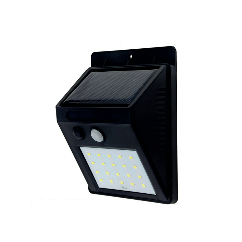 Foco Aplique Solar A Muro con Sensor de movimiento 3W 600LM Luz fría