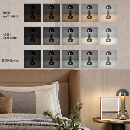 Lampara Led Negra Modelo Hongo Tactil Recargable con Usb